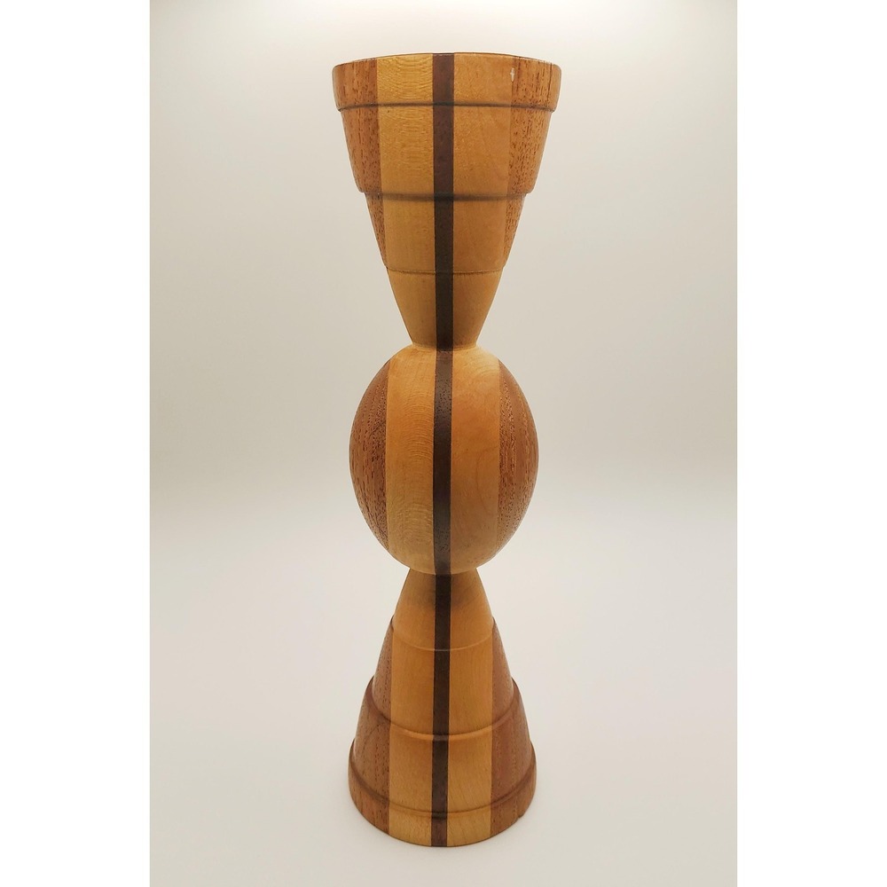 Vintage Turned Wood Candlestick - Picture 2 of 5